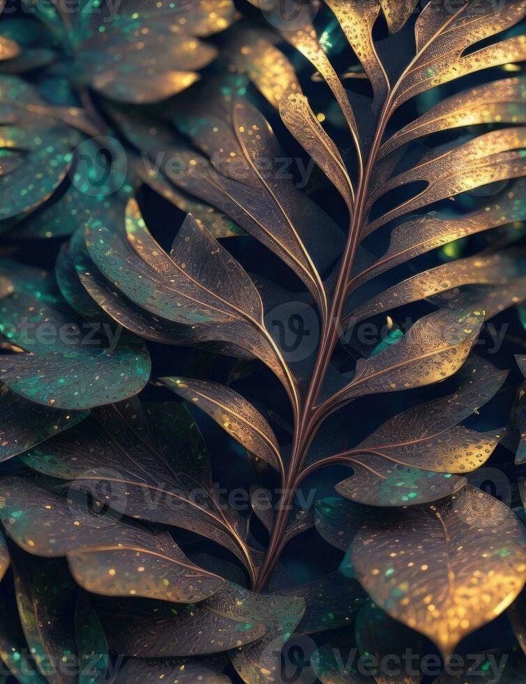 AI Generative, tropical leaves background with various illustration photo