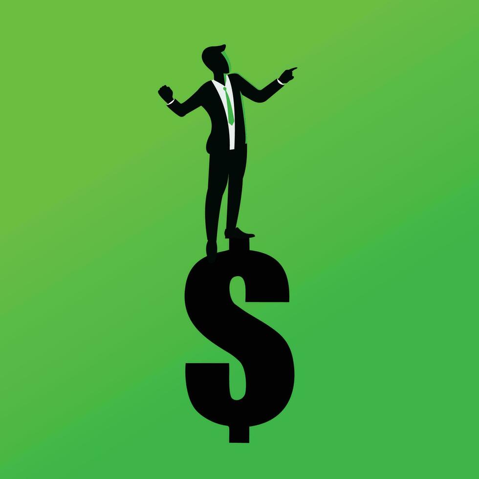 silhouette of businessman doing his activities vector