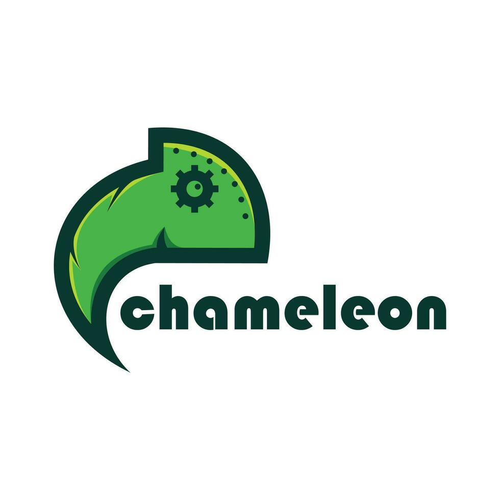camaleón logo diseño ilustración vector