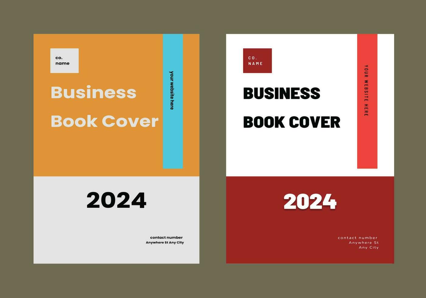 Business book and brochure cover design template vector