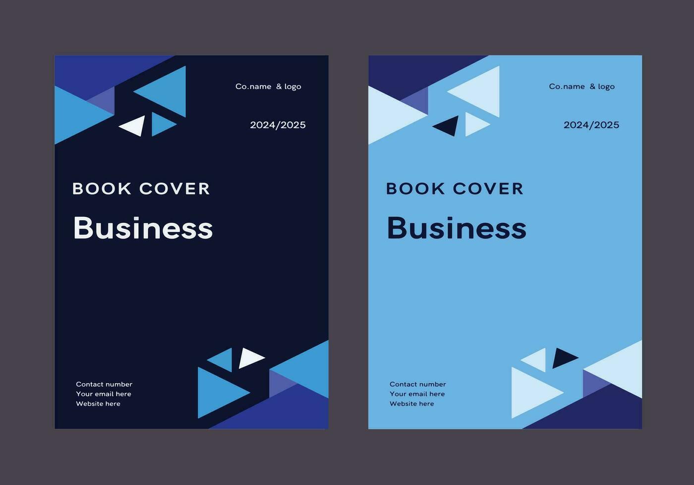 Business book and brochure cover design template vector