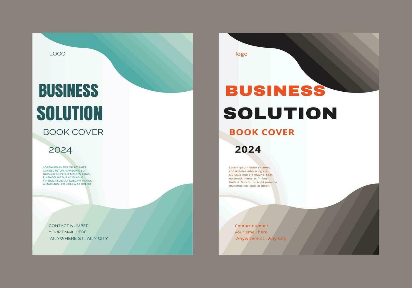 Business book and brochure cover design template vector