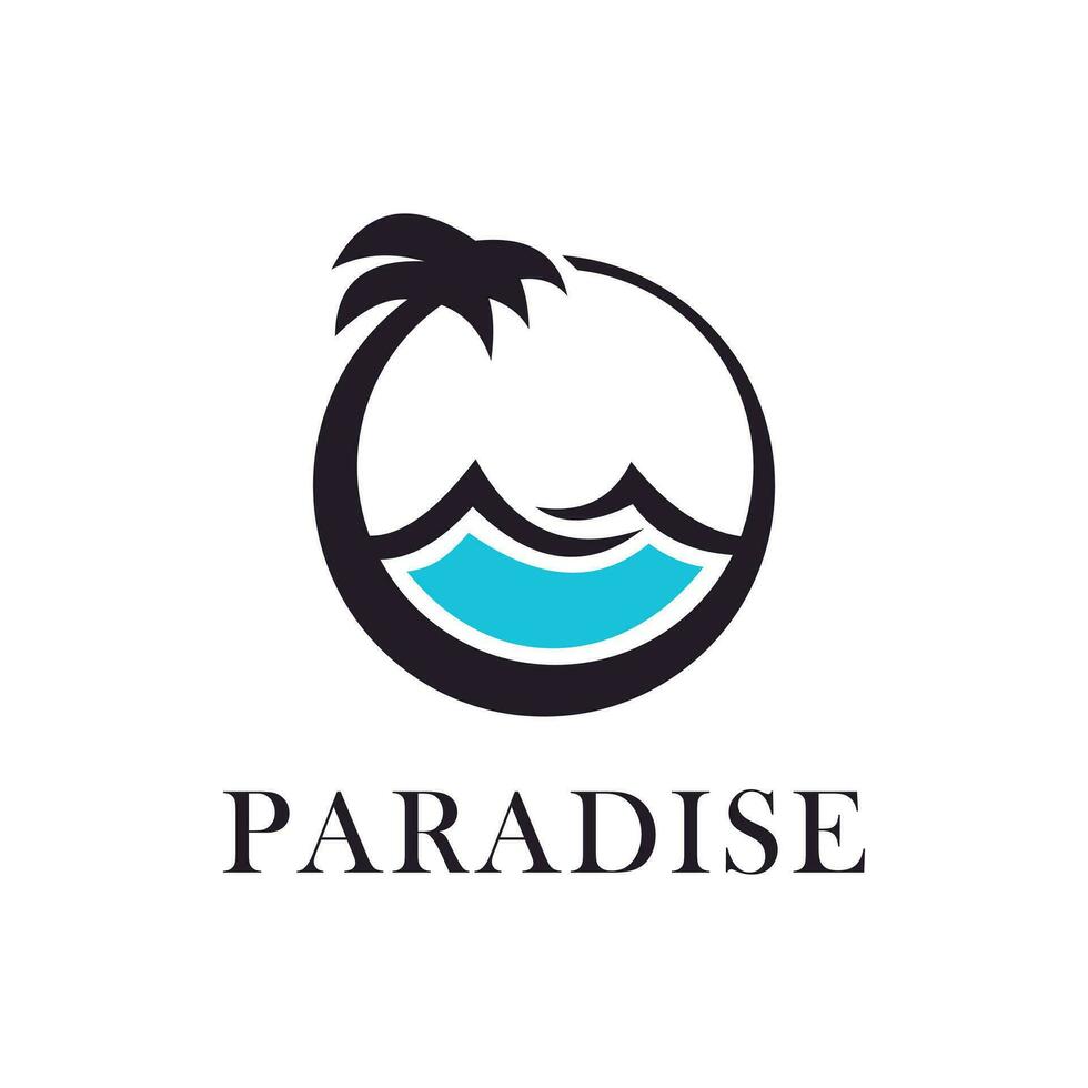 paraíso logo diseño ilustración vector