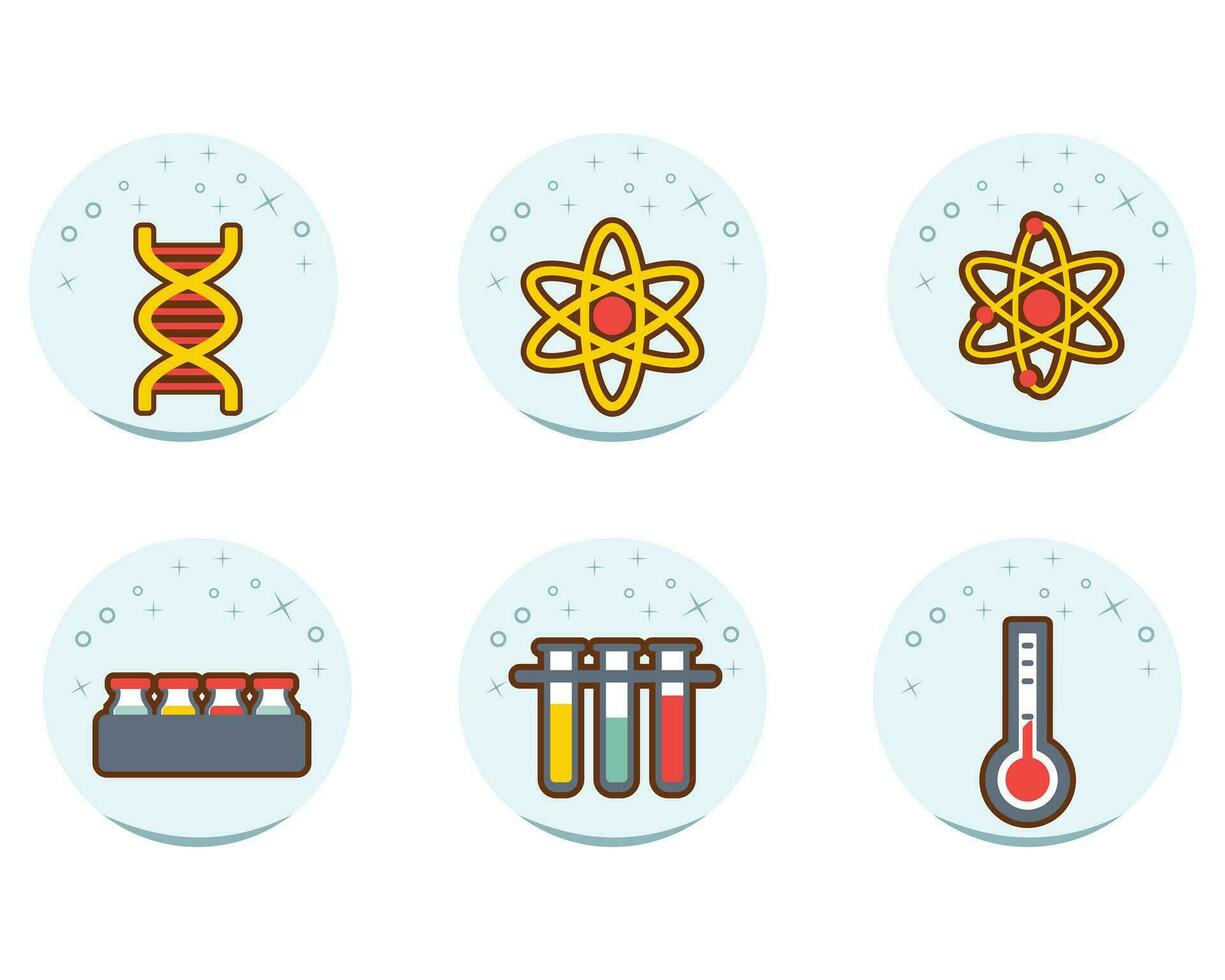 lab icon set, modern flat design vector