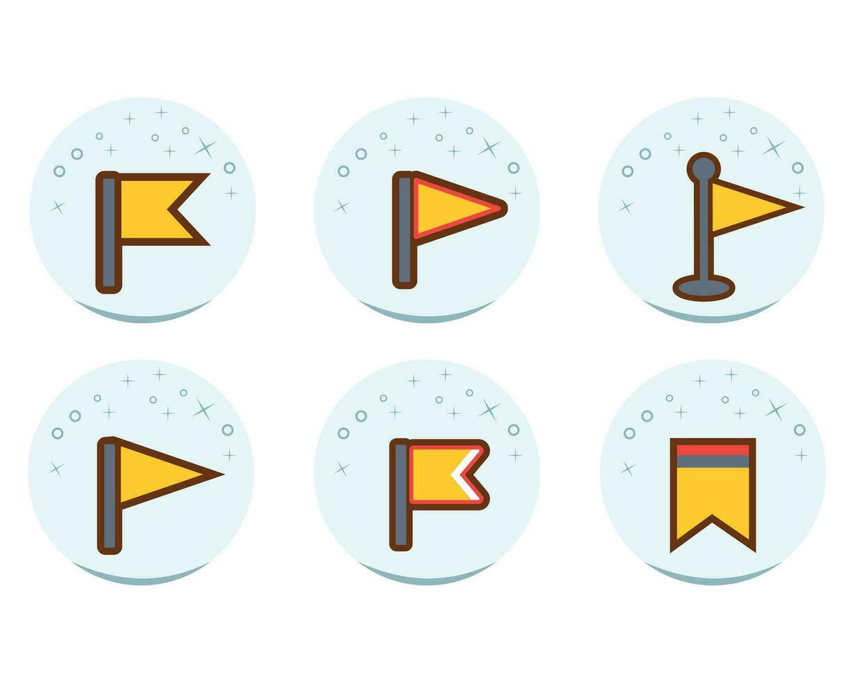 flag icon set, modern flat design vector