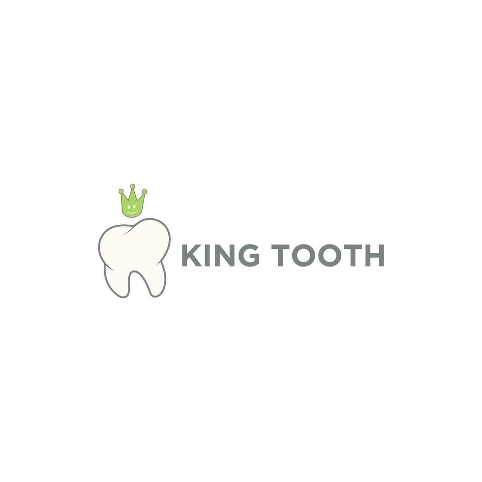 king tooth dental logo vector