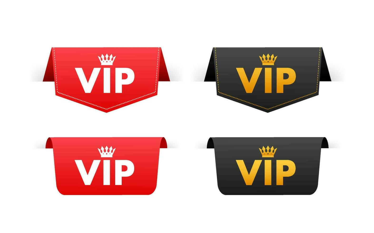 VIP acolchado, insignias o etiquetas muy importante persona. lujo logo. vector valores ilustración.