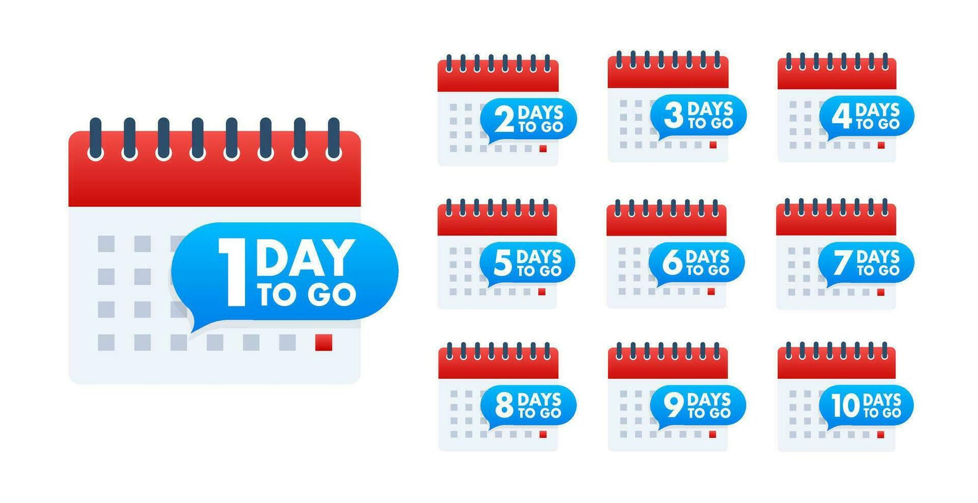 Days countdown. Days to go 1 2 3 4 5 6 7 8 9 10. The days left badges set. Product limited promo vector