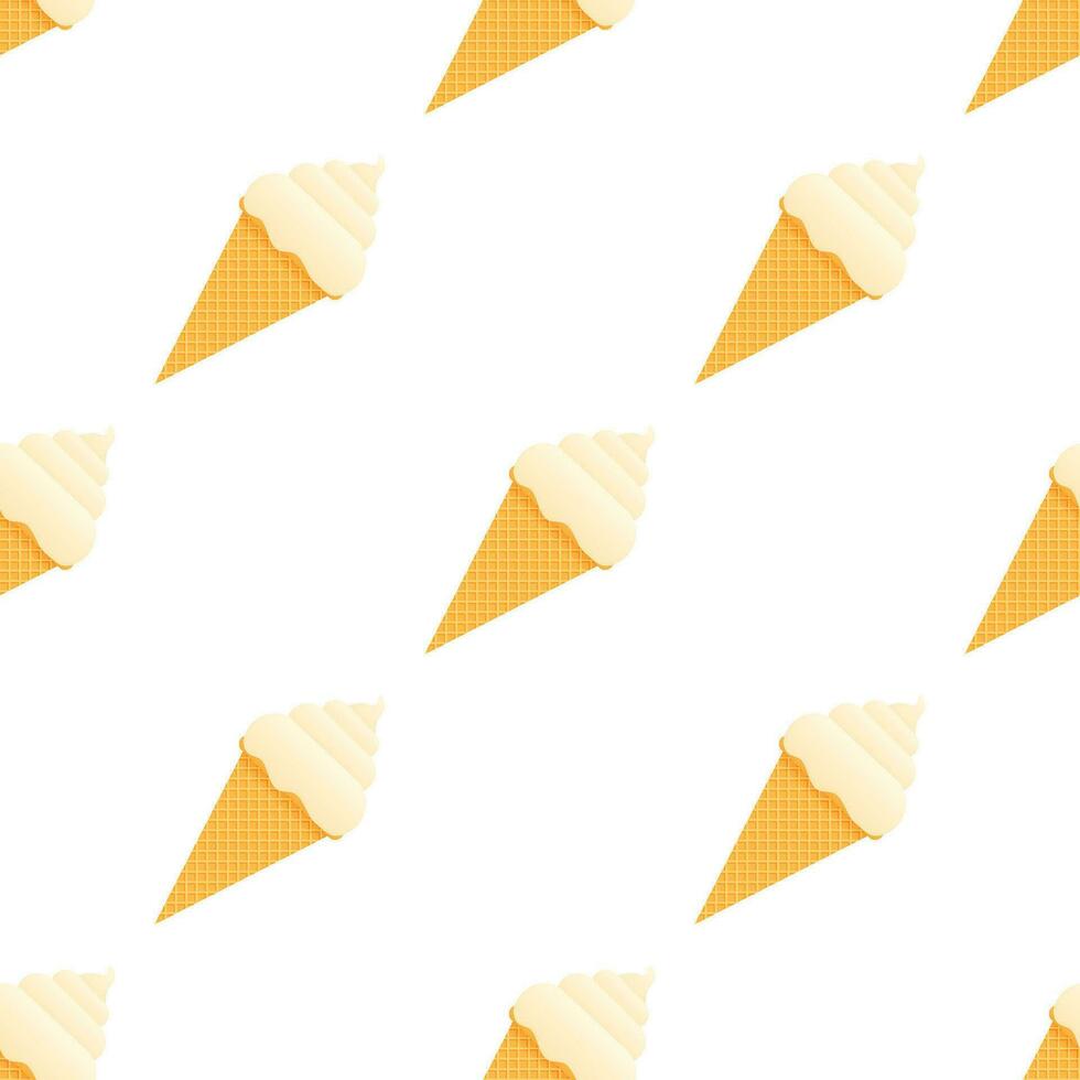 Ice cream vector seamless pattern. Flat design. Vector stock illustration.
