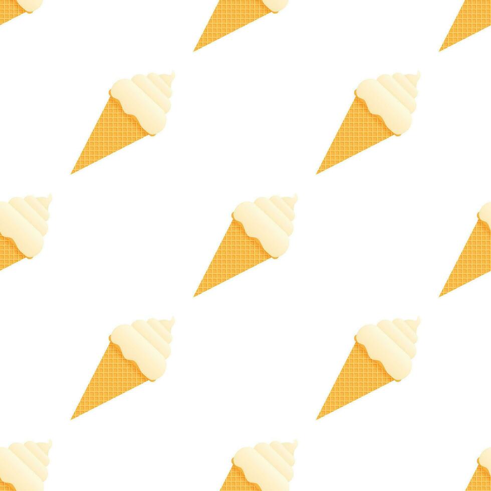 Ice cream vector seamless pattern. Flat design. Vector stock illustration.