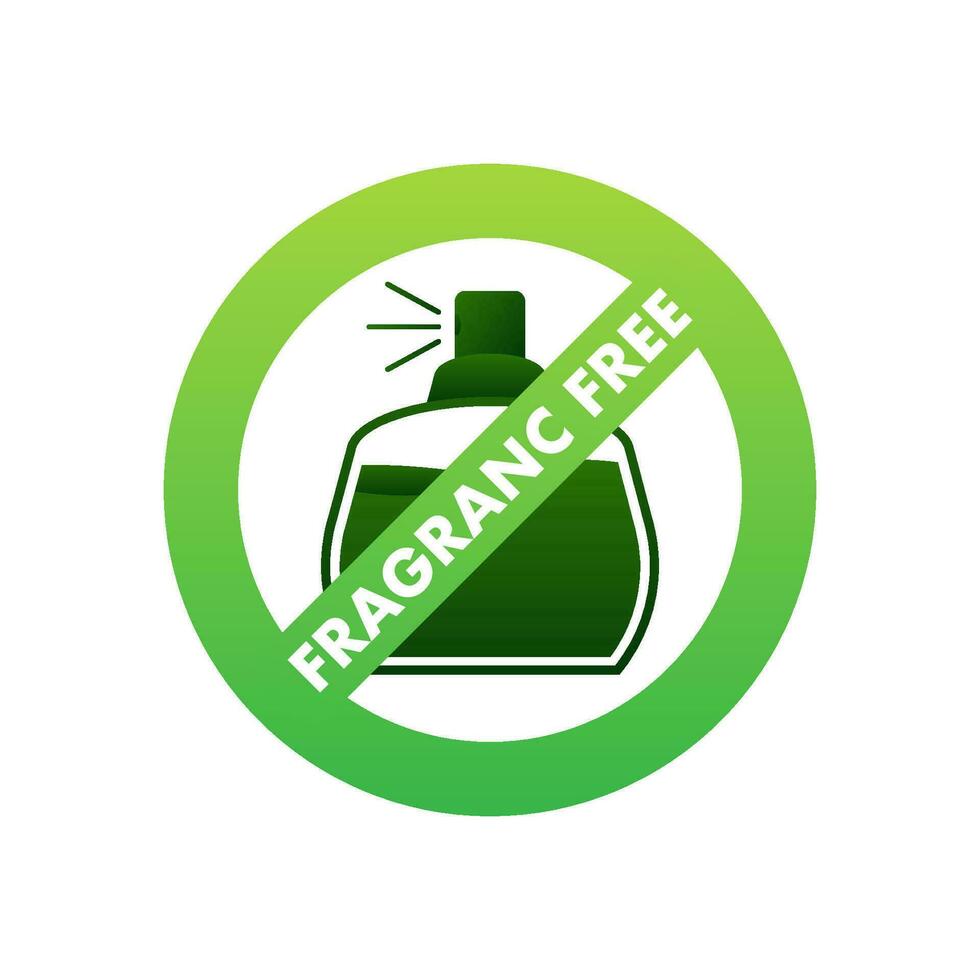 Fragrance free sign, label. No Perfume Cosmetic. Vector stock illustration