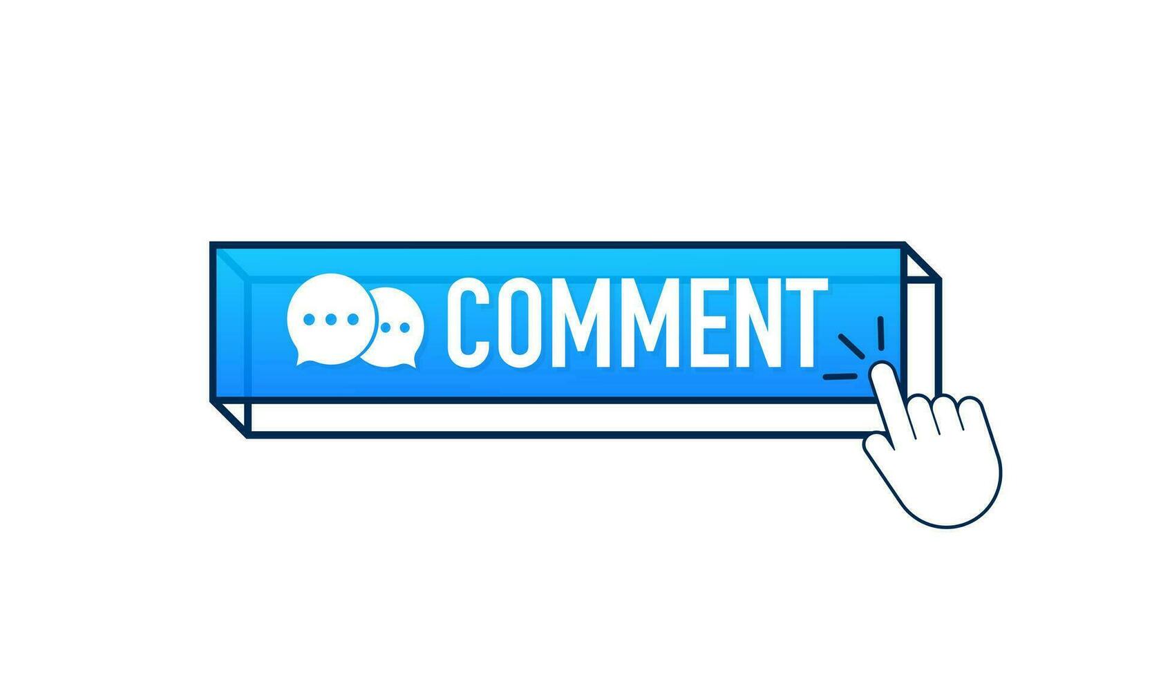 Flat blue comment button. Flat Motion graphics. Computer mouse click. Navigation pointer 4k vector