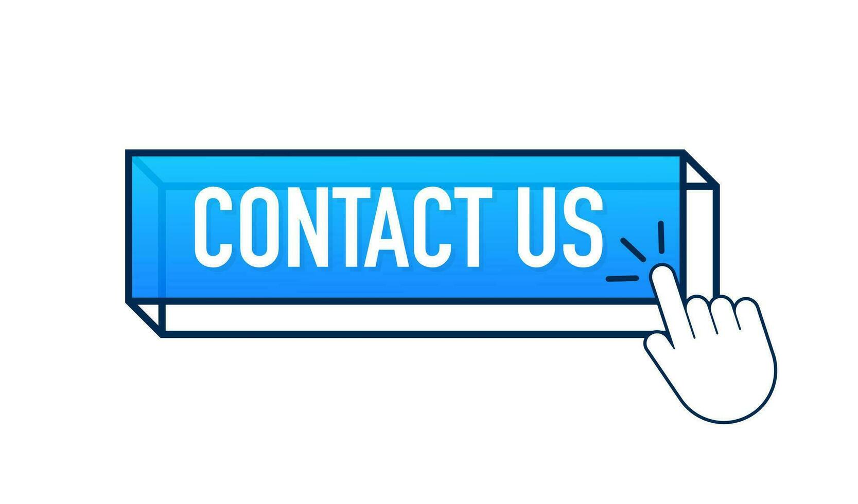Contact us sign. Contact us blue sticker on white baclground 4k vector