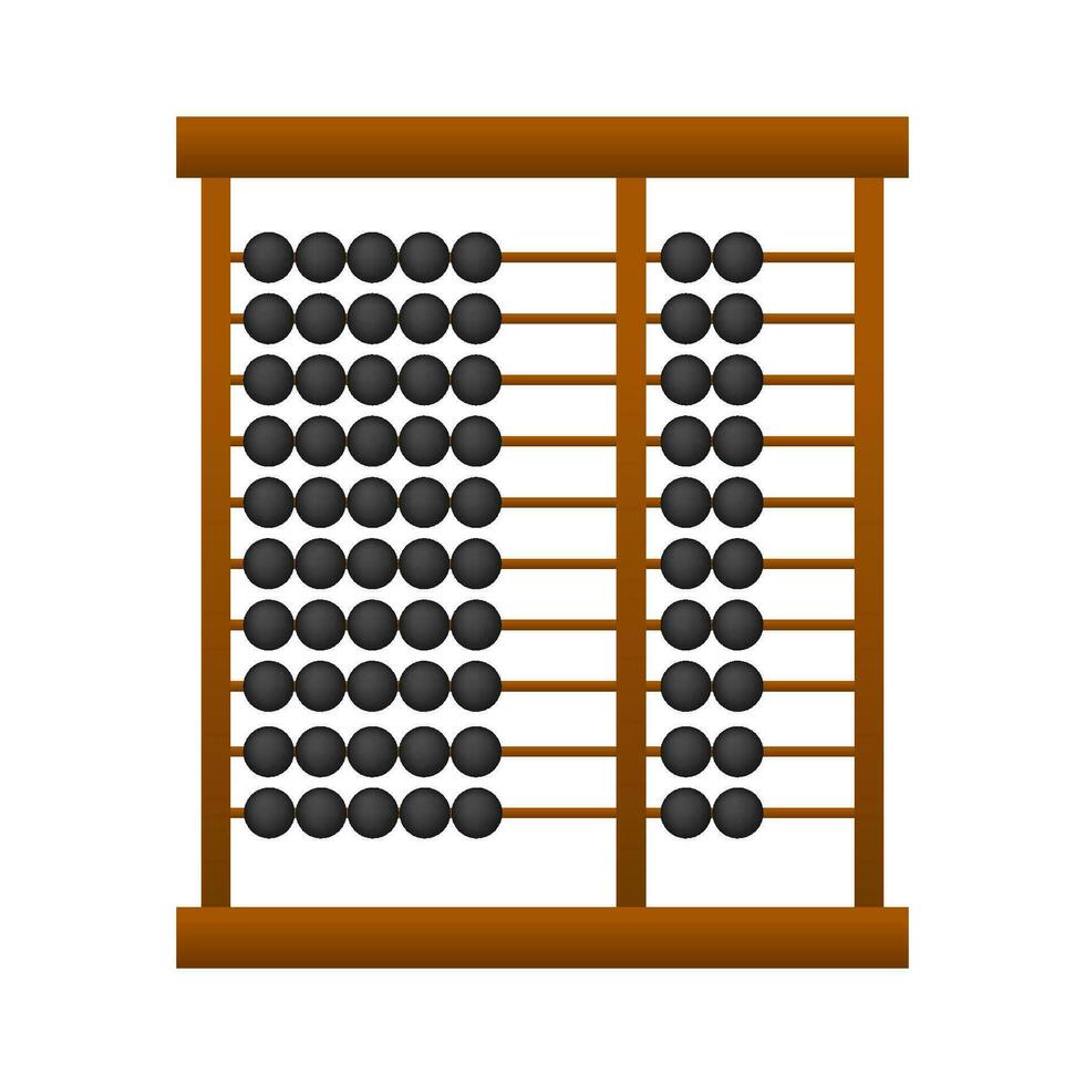 Wooden Abacus icon. Calculating tool. Vector stock illustration.