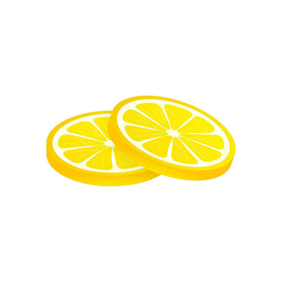 Lemon. Yellow lemon vector stock illustration isolated on white background.