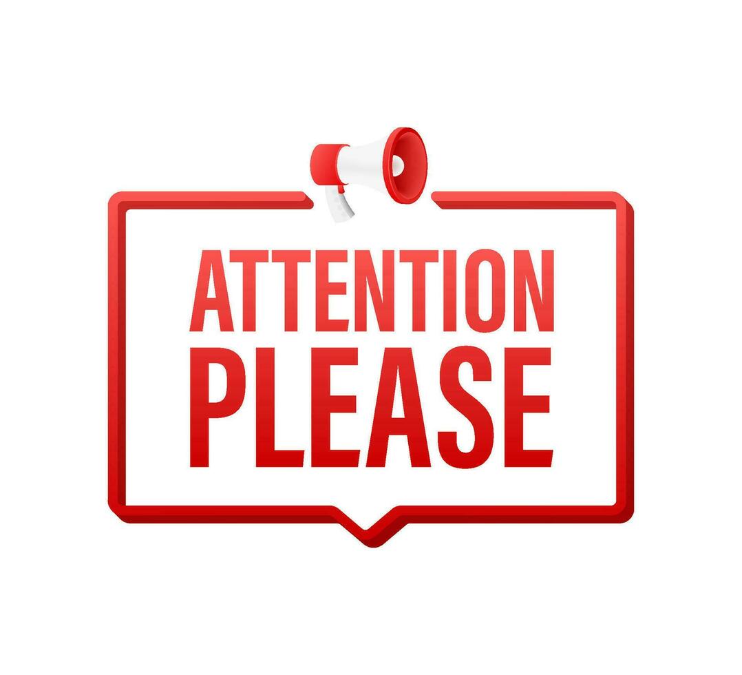 Banner with Attention please. Red Attention please sign icon. Exclamation danger sign. Alert icon. Motion graphics 4k vector