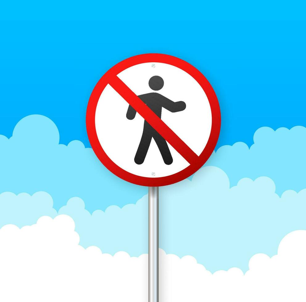 No access. Do not walk. Do not step sign, label. Vector stock illustration