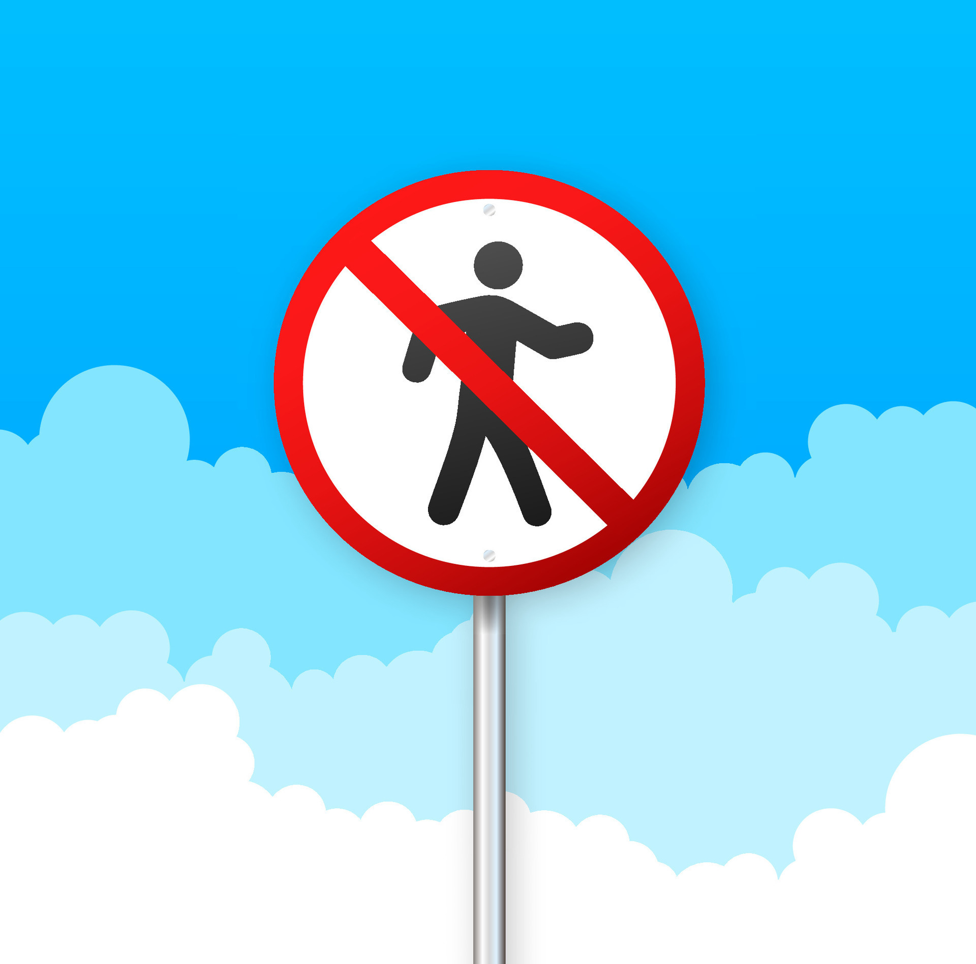 Pedestrian Crossing Road Sign Vector Illustration Stock