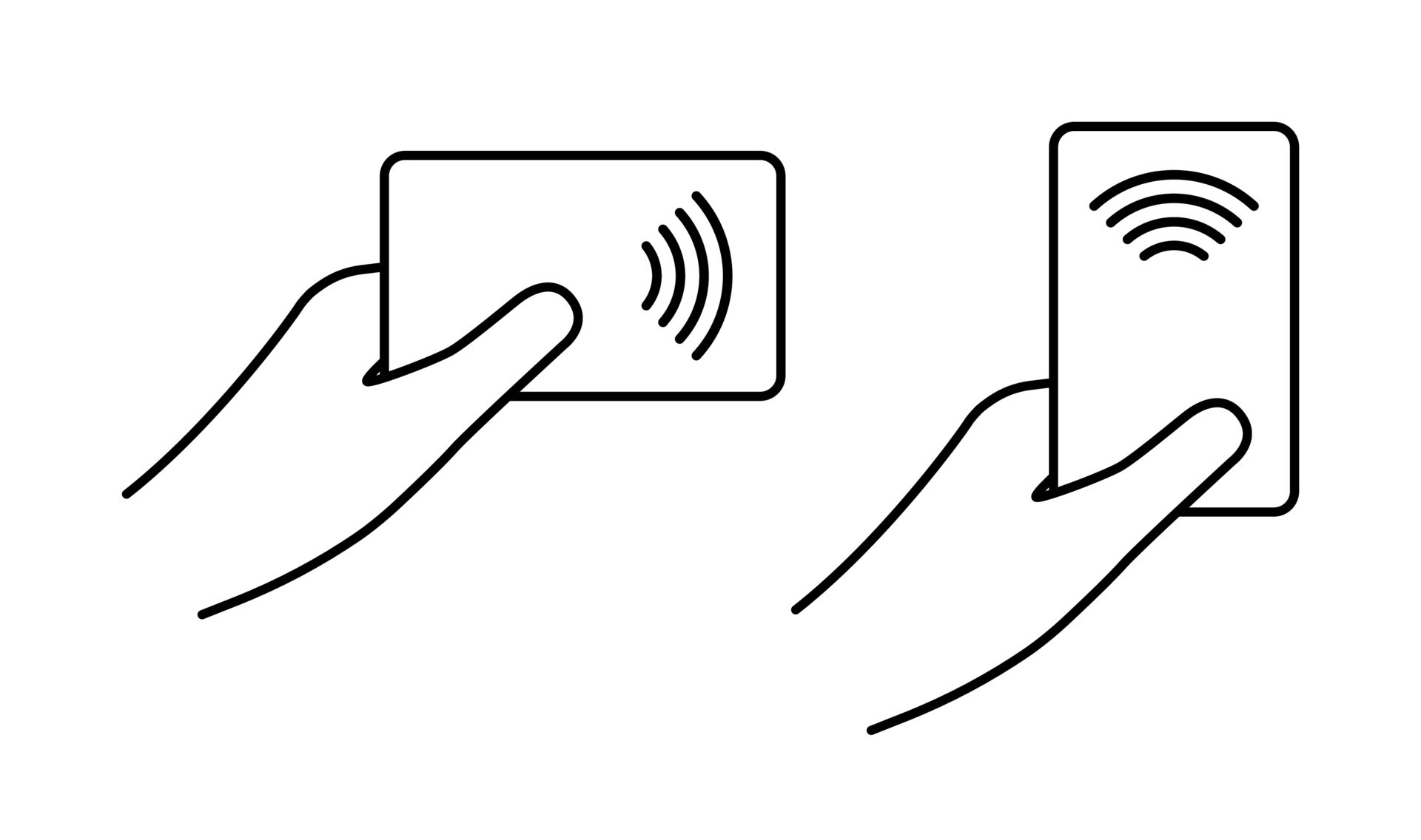 Access control. Access card reader. Wireless RFID, NFC. Vector stock