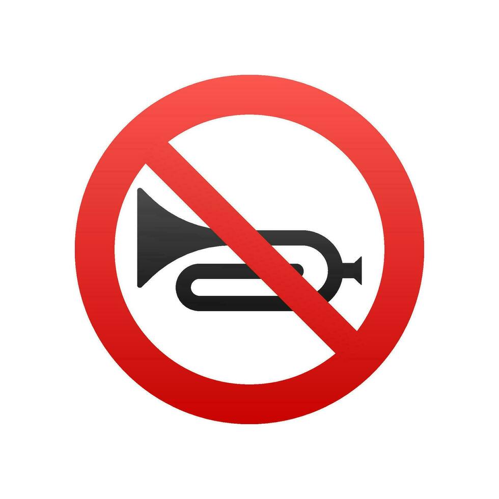 No honking here. Don't honk, no sound signal. vector