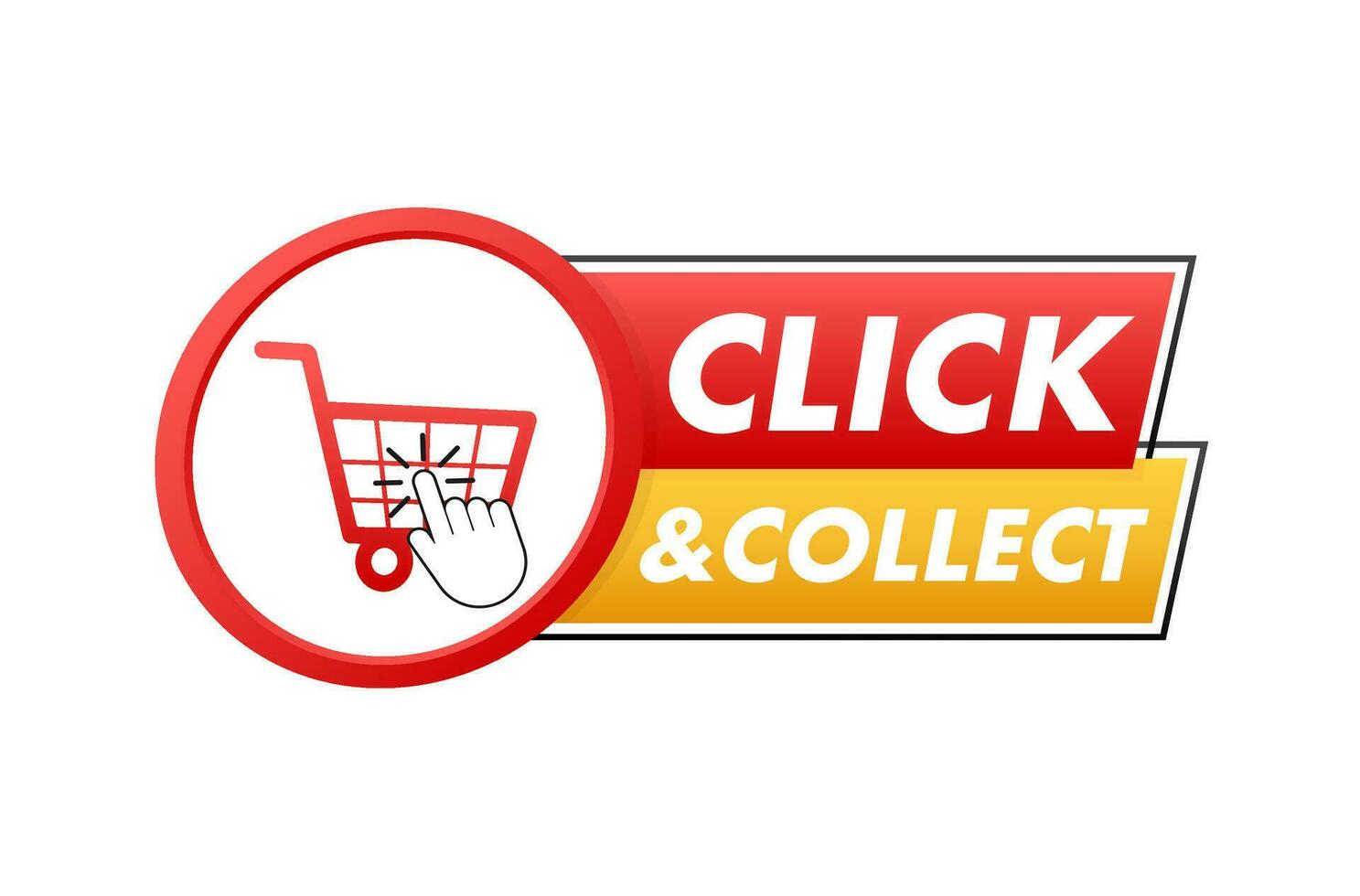 lick and collect banner. Flat style. Website vector icon. Vector stock illustration.