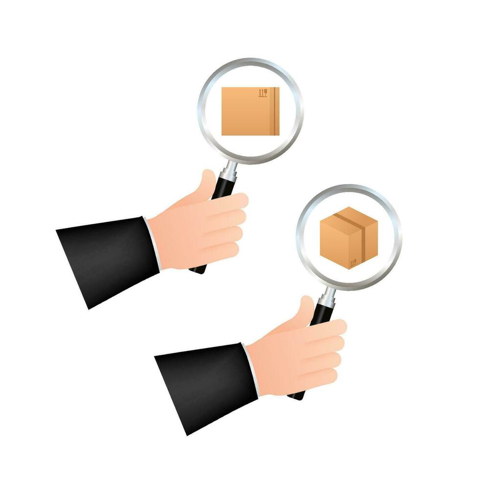 Track order delivery package. Parcel tracking. Search Box Icon. vector