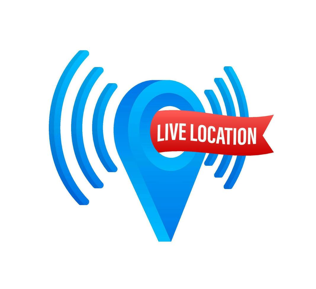 Live location. Pin location. Tracking position. Vector stock illustration.