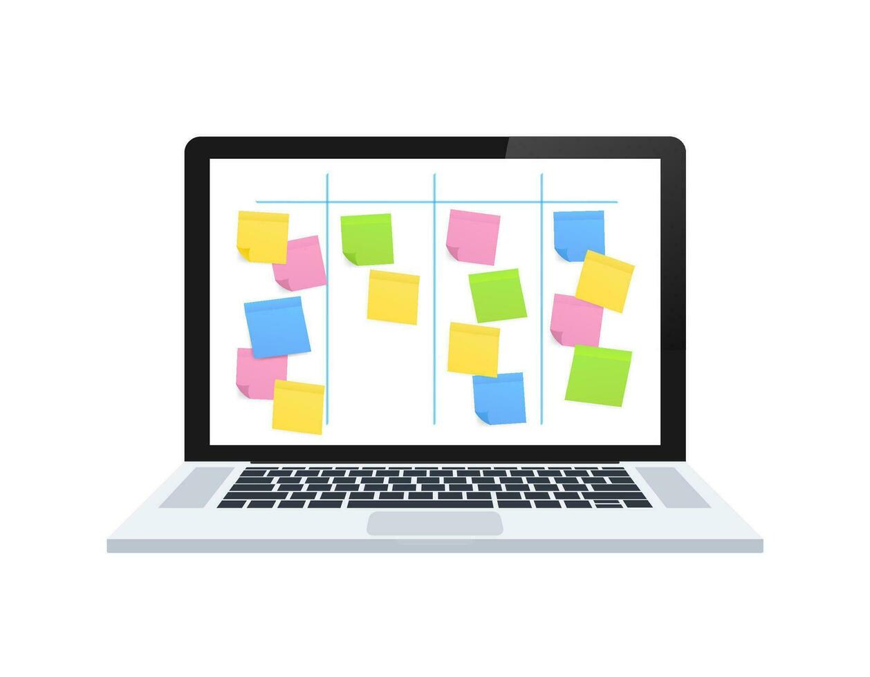 Sticky notes on computer screen outlet