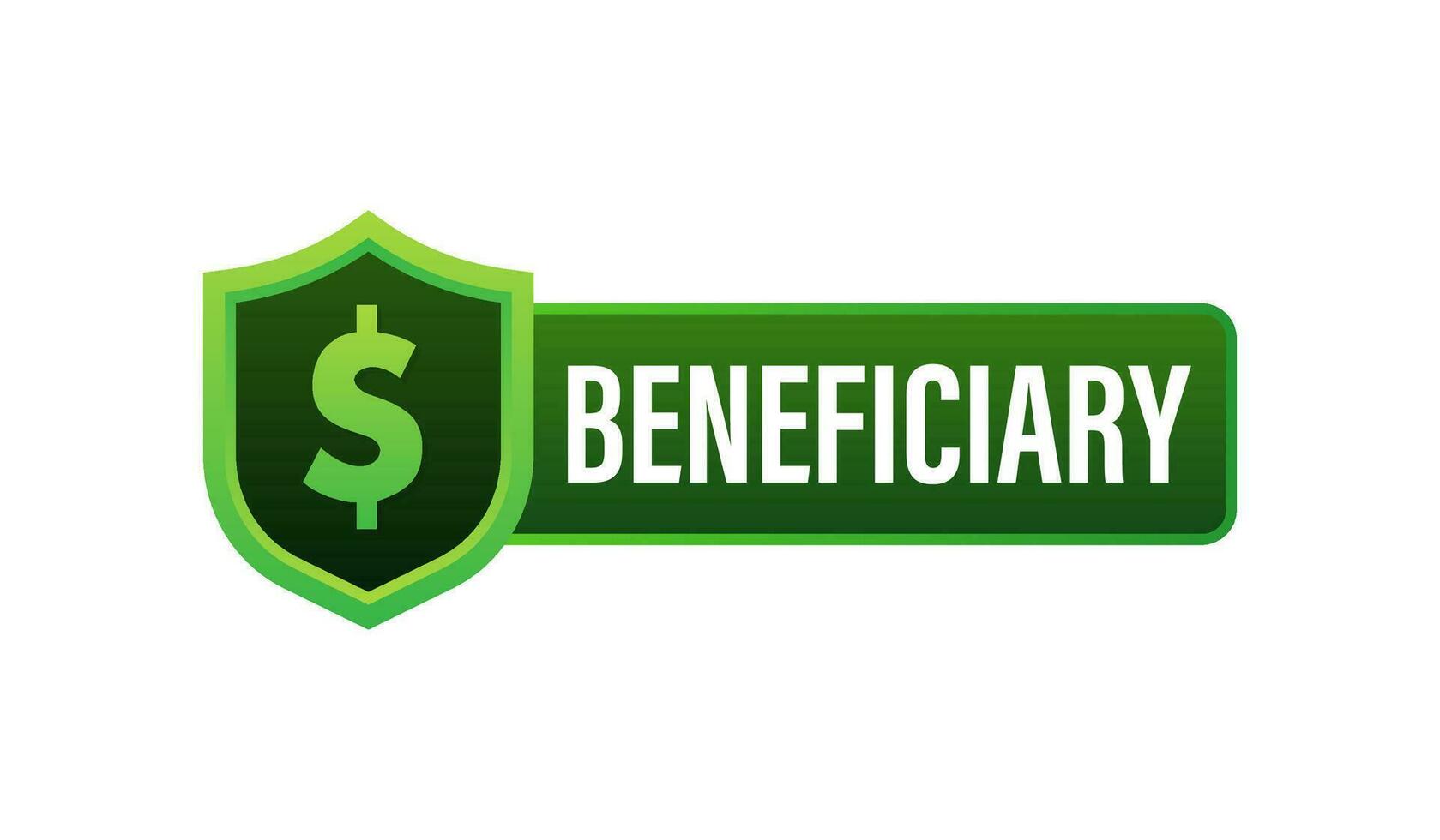 Beneficiary sign, Man and shield. Vector stock illustration.