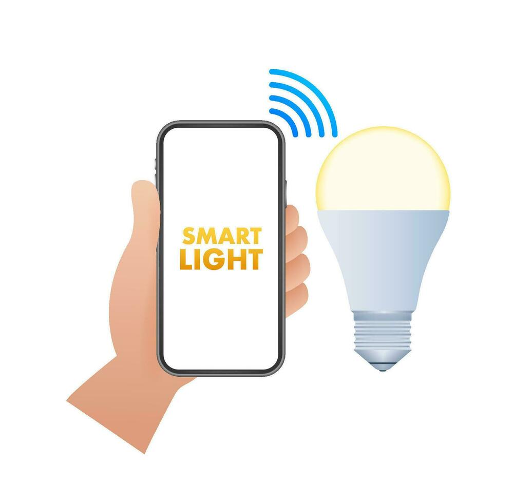 Light bulb. Smart light icon. Wireless communication technology. Vector stock illustration.