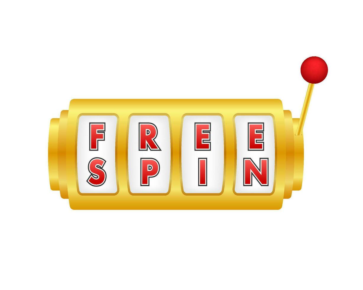 Casino free spins slots. Online casino. Gambling casino games. Vector stock illustration.