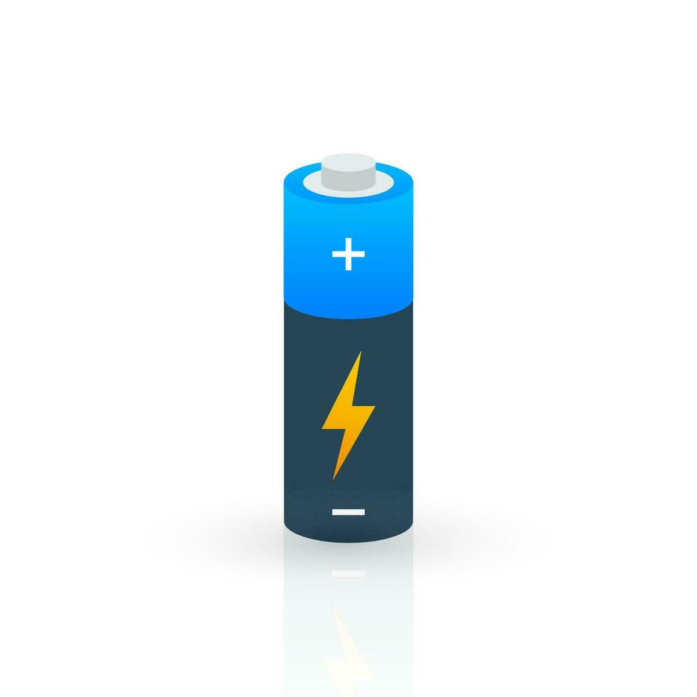 Alkaline batteries realistic style set of different size. Vector stock illustration.