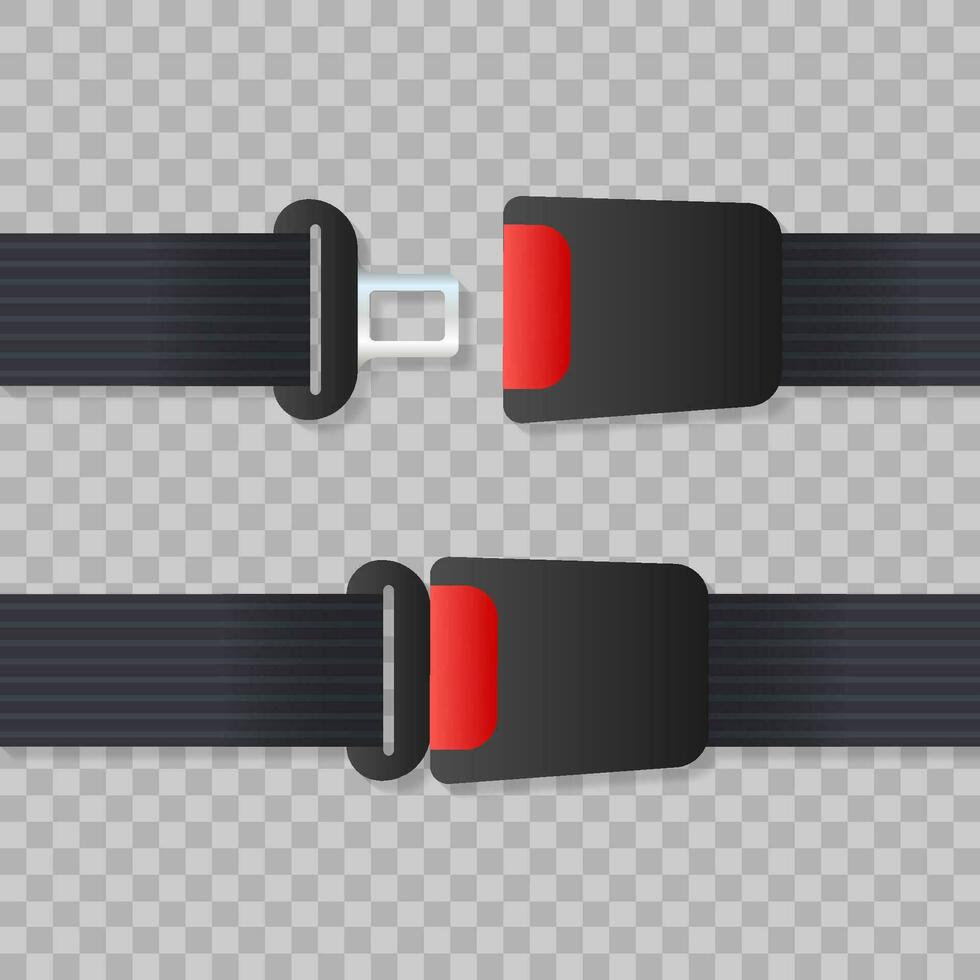 Seat belt. Safety belt of movement on car, airplane. Vector stock illustration.