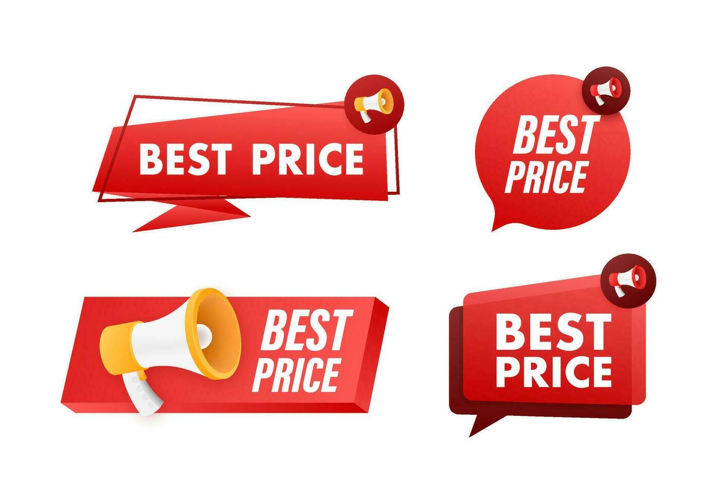 Best price web design elements. Shopping tags and best price badge. Vector stock illustration.
