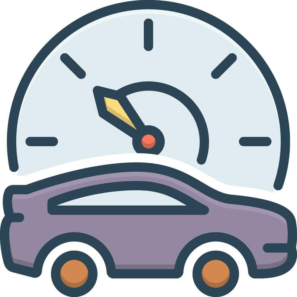 color icon for mileage vector