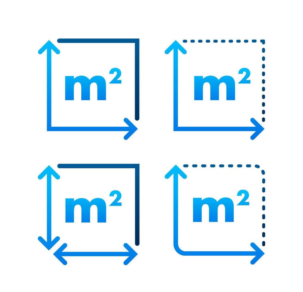 m2 area unit icon. Square Meter. Vector stock illustration.