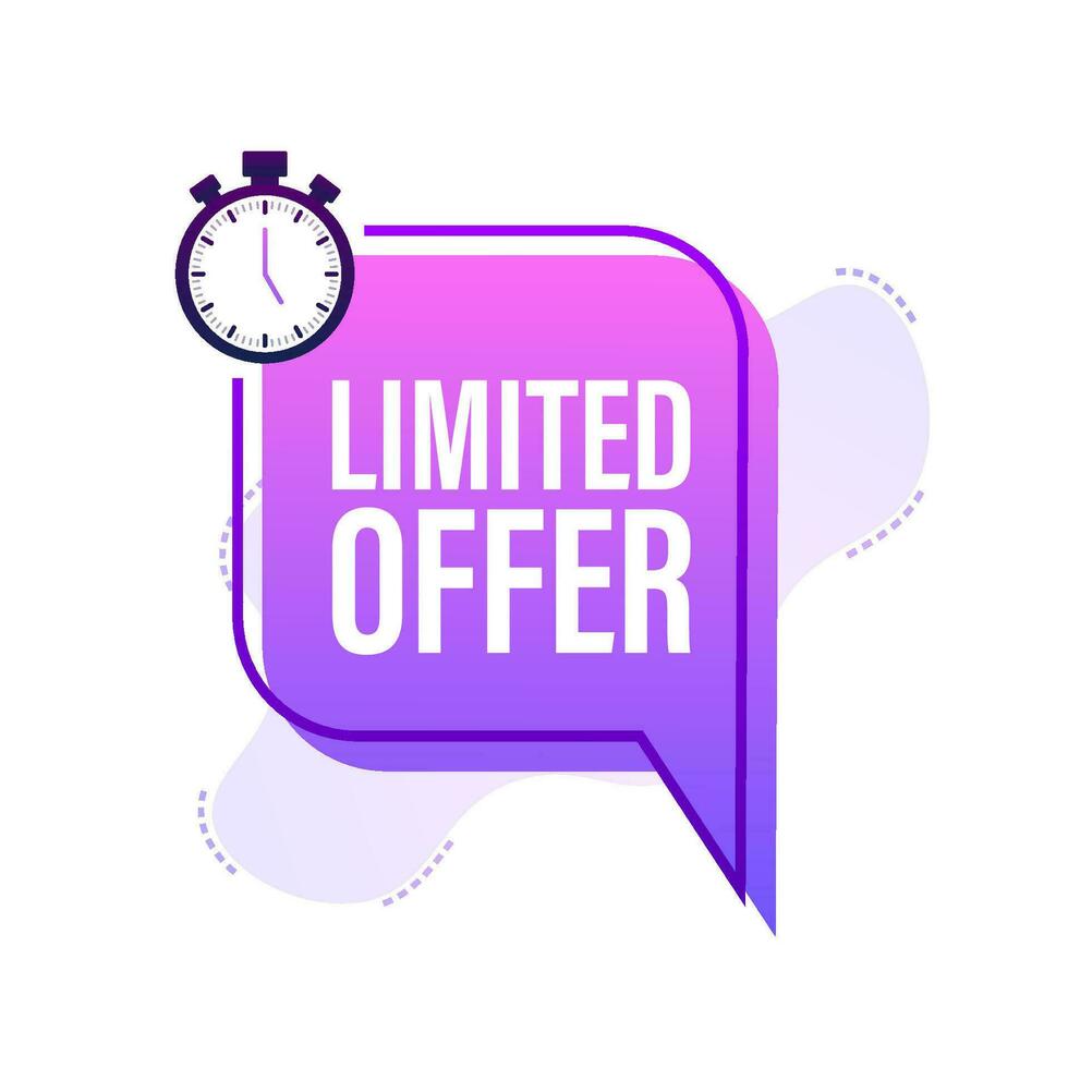 Limited Offer Labels. Alarm clock countdown logo. Limited time offer badge. Motion graphics 4k vector