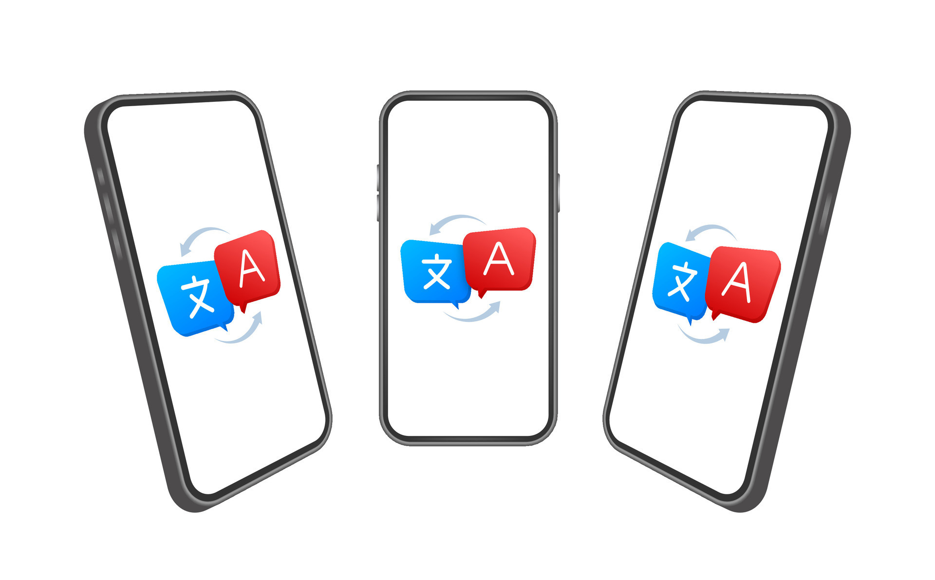 Online language translator concept. Translator icon. Vector stock