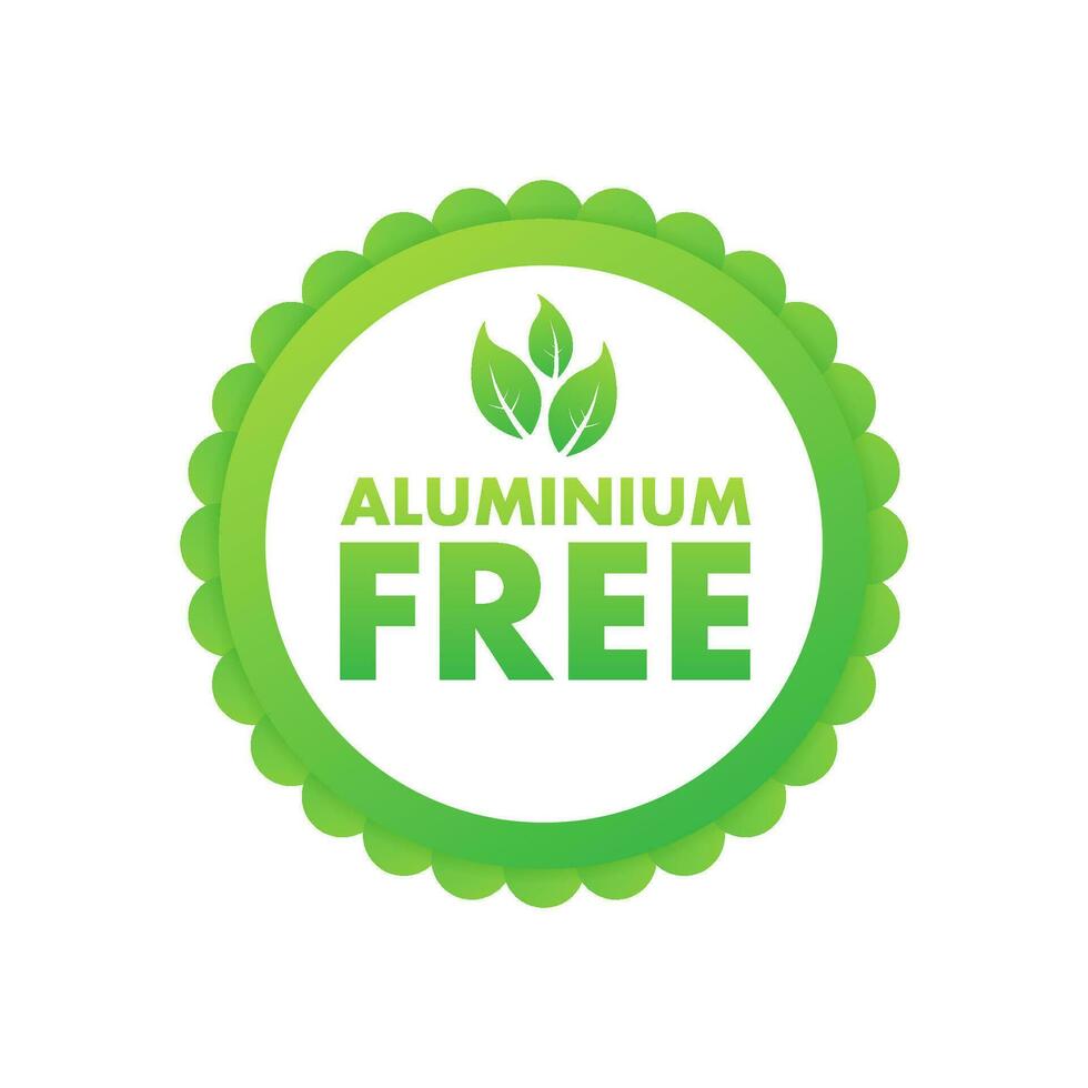 Aluminium free sign, label. Aluminium free icon. Vector stock illustration.