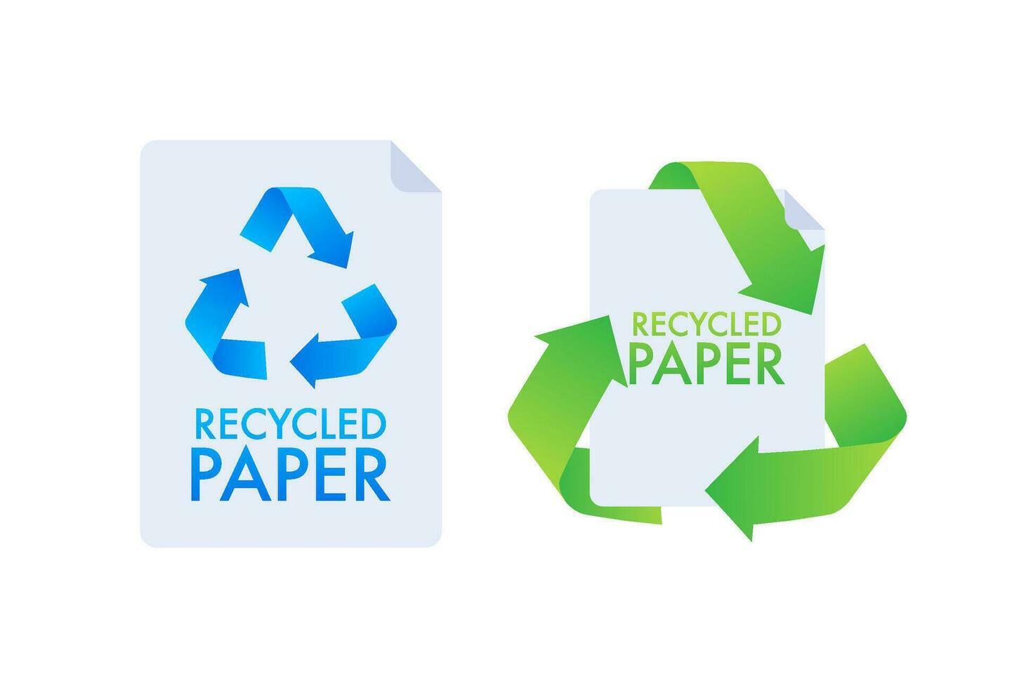 papel reciclaje firmar, etiqueta. ecológico papel reciclaje vector valores ilustración