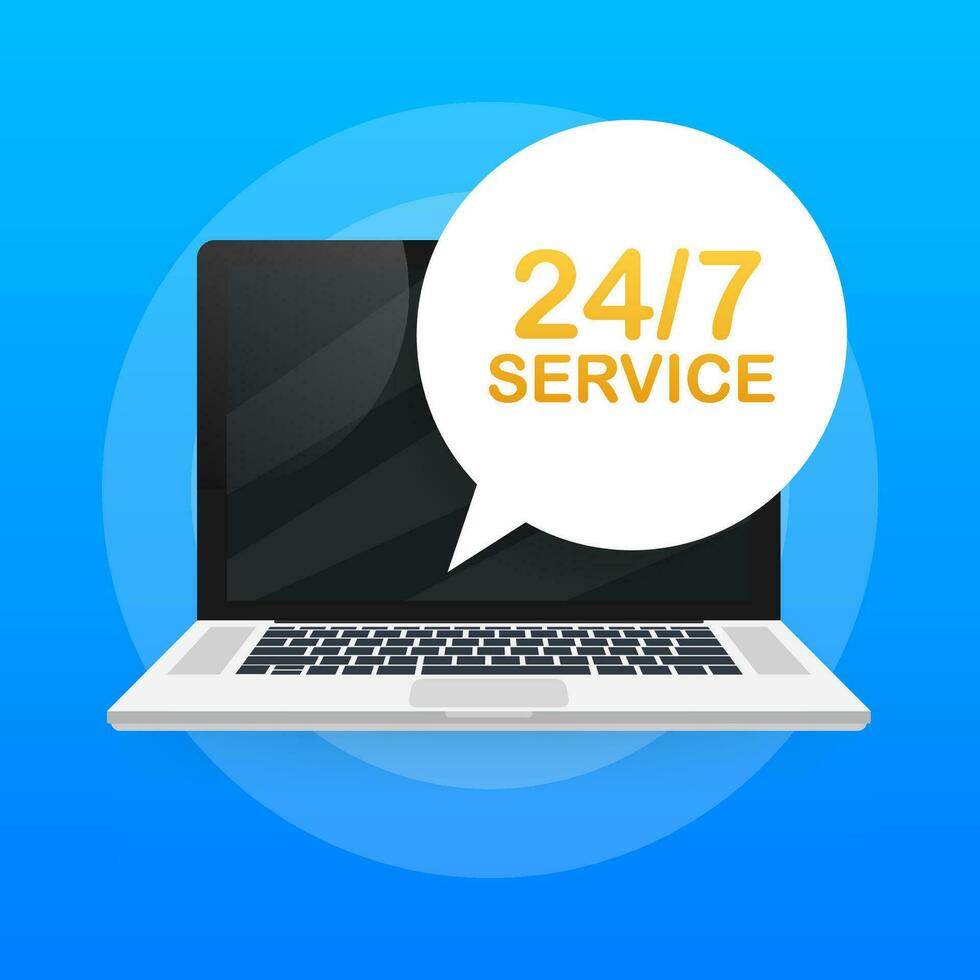 Steady available services icon. 24 7 illustration. Work whole week web. Vector stock illustration.