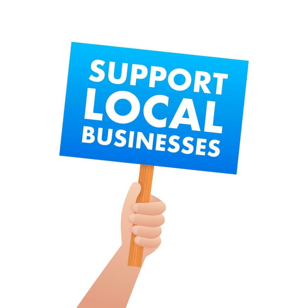 Support Local Businesses. Shop local. Buy Small Business. Vector stock illustration.