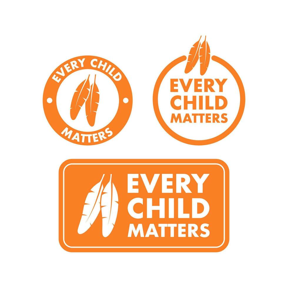 Every Child Matters. National Day of Truth and Reconciliation. Vector stock illustration.