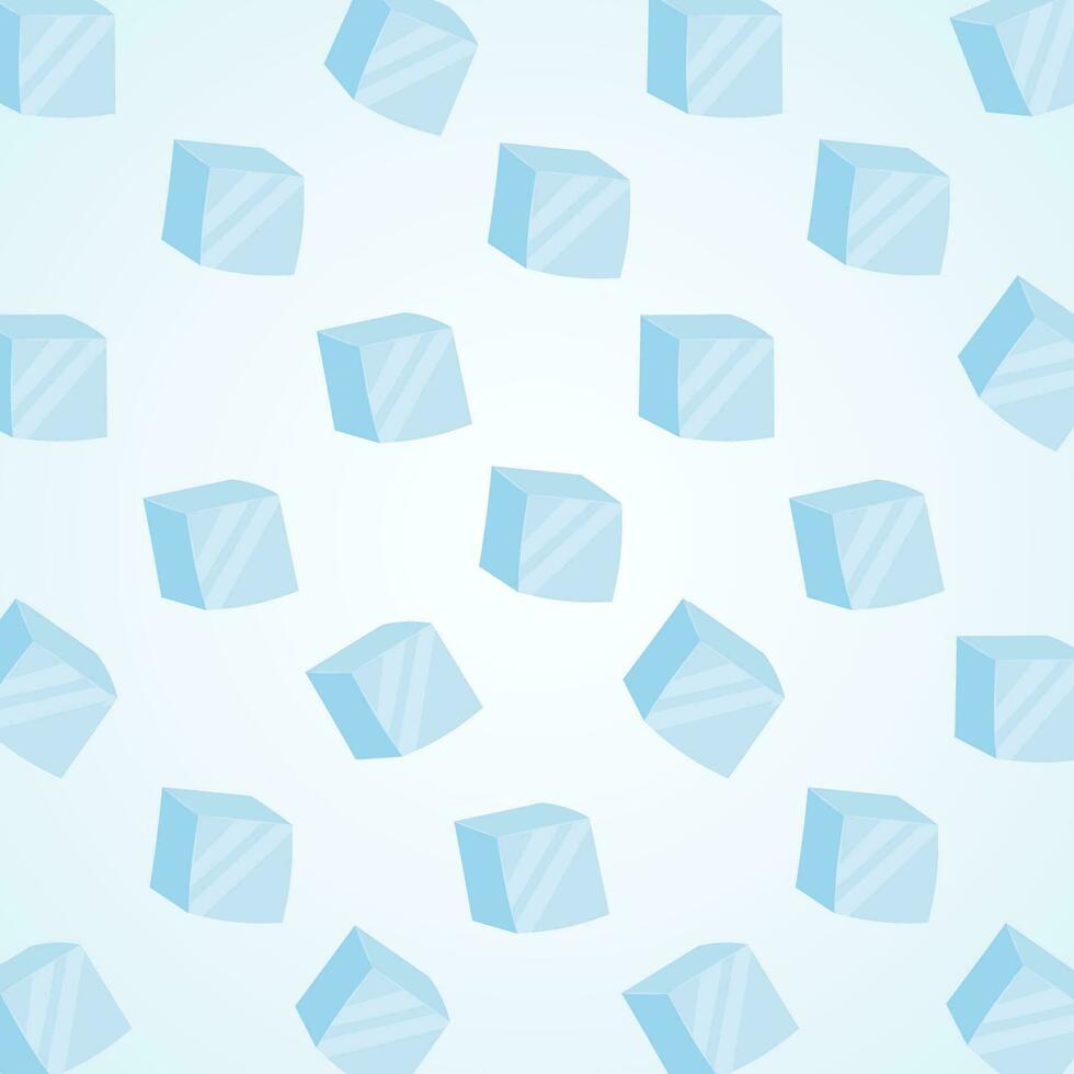 Ice cubes. Cold transparent frozen block. Vector stock illustration