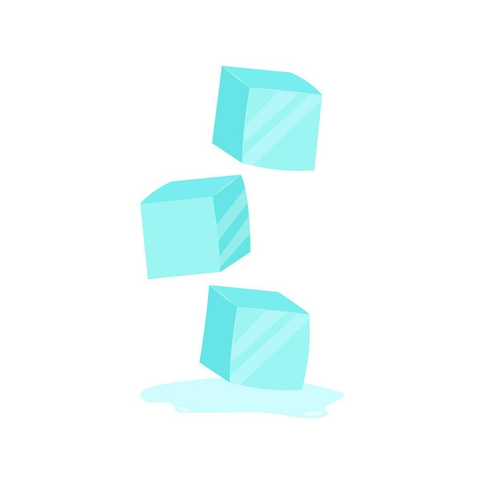 hielo cubitos. frío transparente congelado bloquear. vector valores ilustración