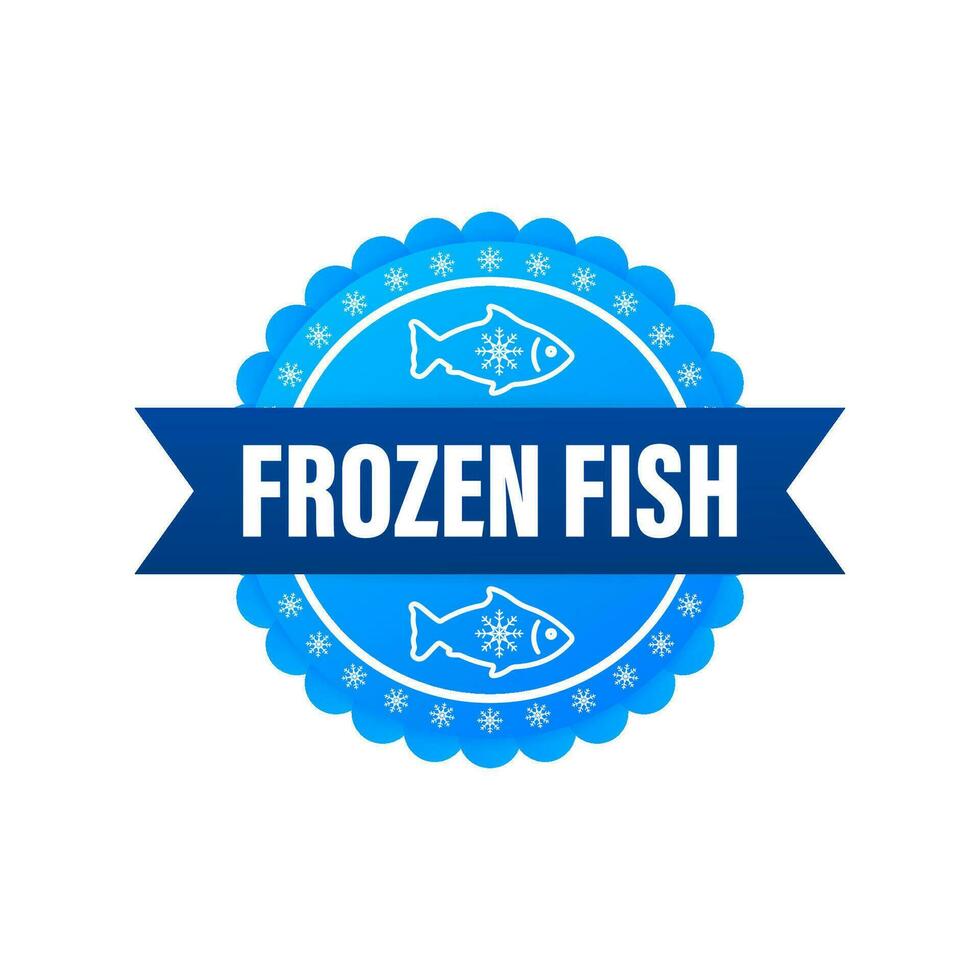 Frozen fish. Frosted organic seafood, food. Motion graphics 4k vector