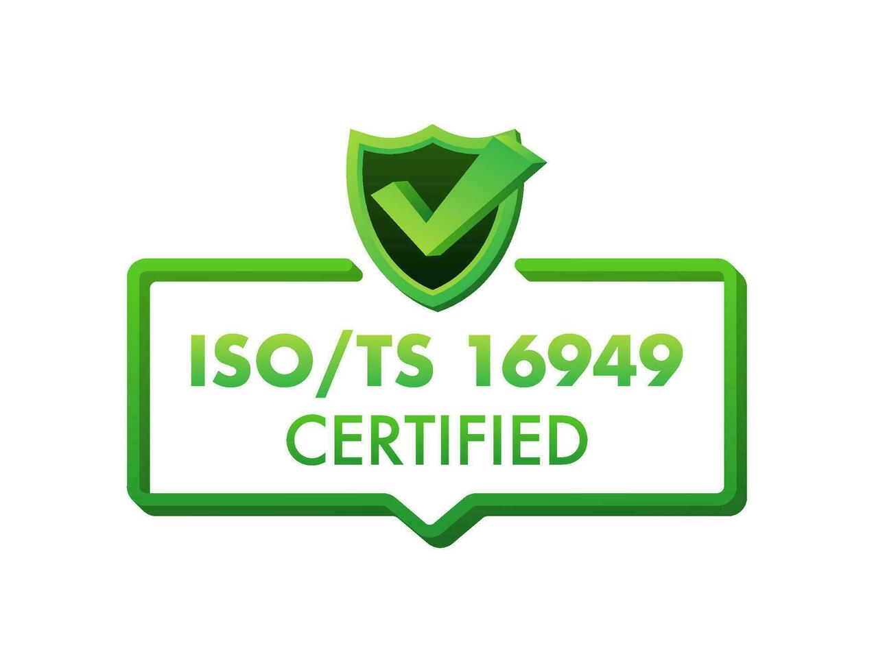 ISO TS 16949 Certified badge, icon. Certification stamp. Flat design Motion graphics 4k vector