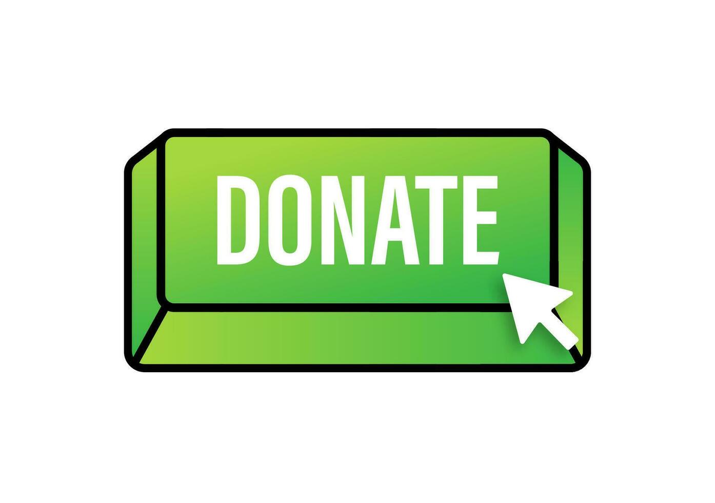 Donate with cursor button. Internet icon. Pointer click icon. Motion graphics 4k vector