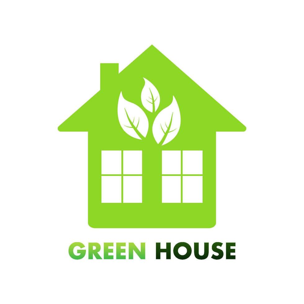 verde eco casa firmar, etiqueta. vector valores ilustración.