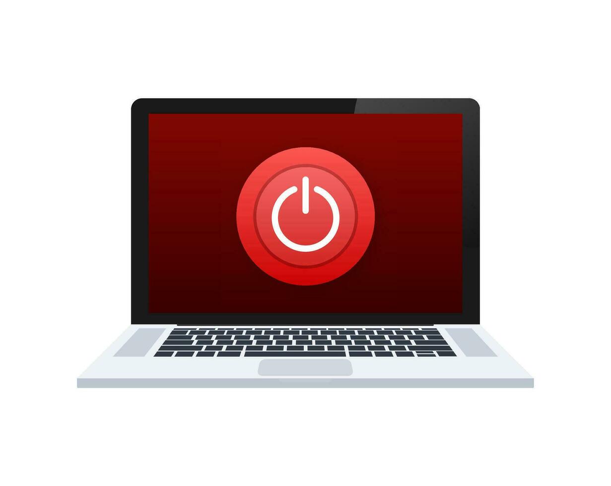 Red Power button. On Off icons. Start power button. Vector stock illustration.